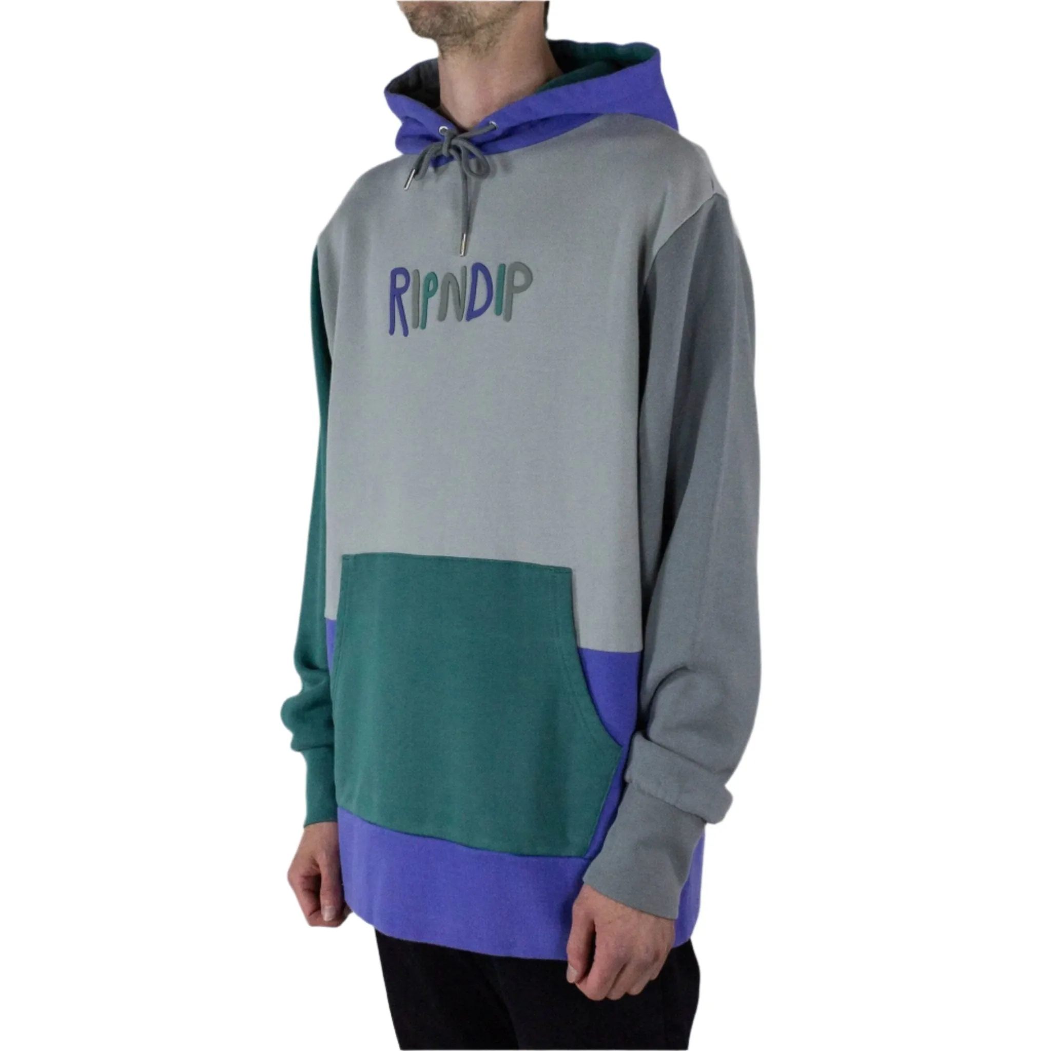 RIPNDIP Logo Colour Block Hoodie- Multicoloured exclusive at Remix