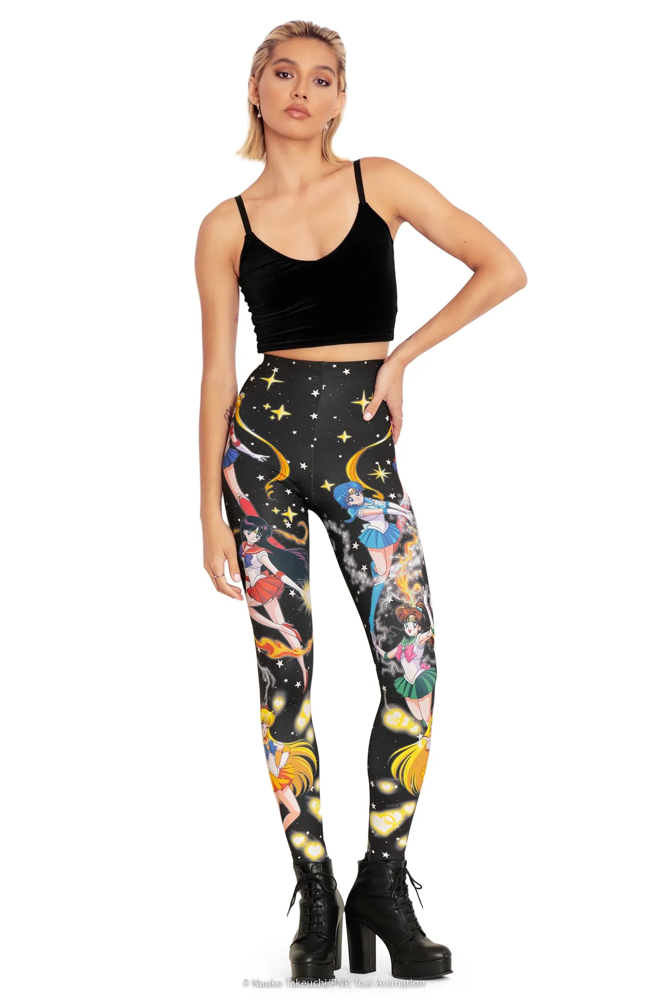 Sailor Guardians Powers High Waisted Matte Finish Leggings