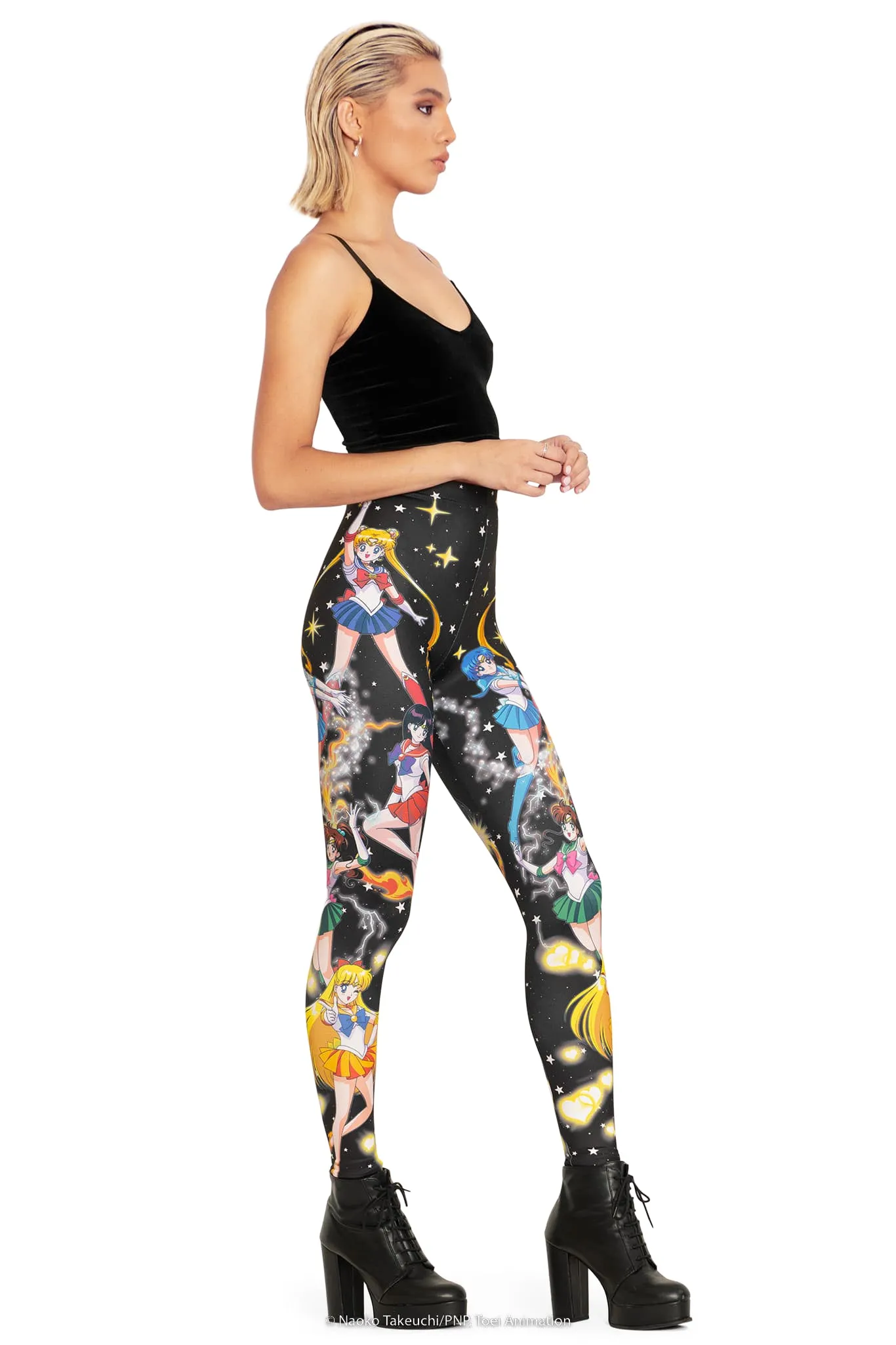 Sailor Guardians Powers High Waisted Matte Finish Leggings