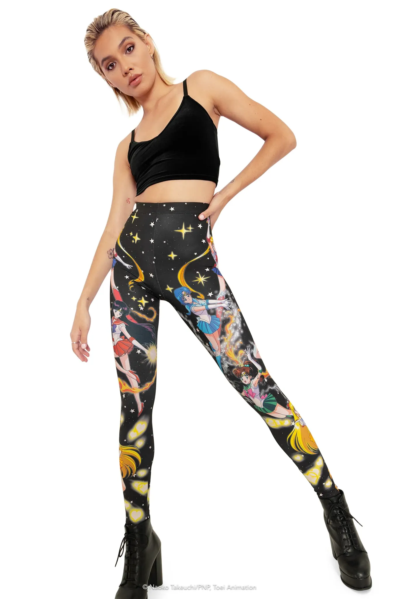 Sailor Guardians Powers High Waisted Matte Finish Leggings