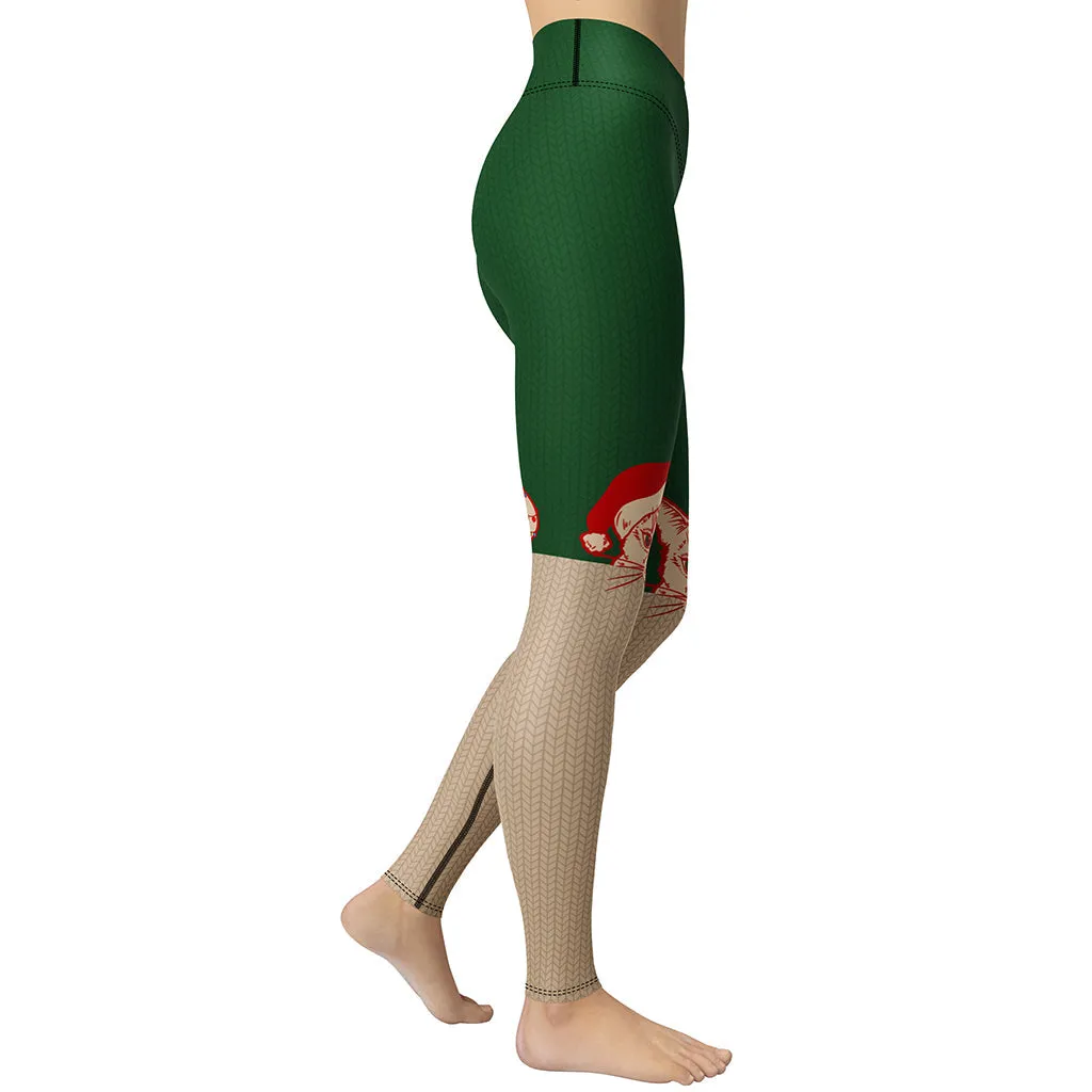 Santa Cat Yoga Leggings