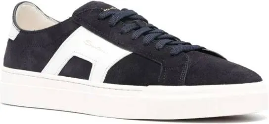 Santoni Double Buckle suede sneakers Blue