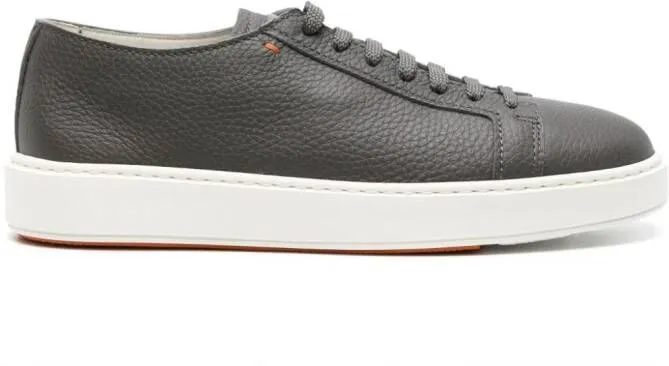 Santoni leather flatform sneakers Grey