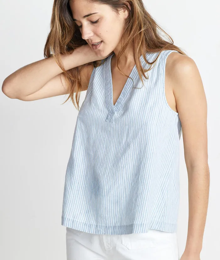 Sheri Tank in Chambray Stripe