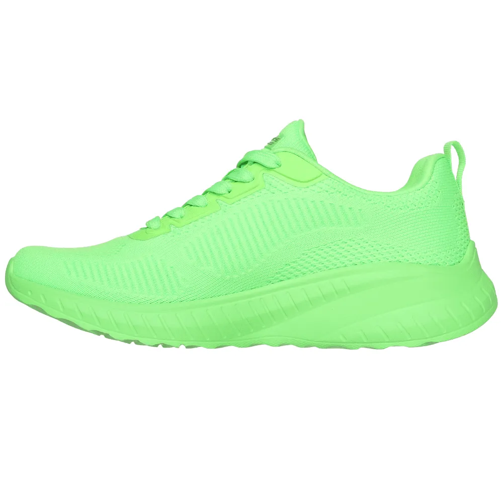 Skechers BOBS Squad Chaos Neon Lime Mesh Trainers