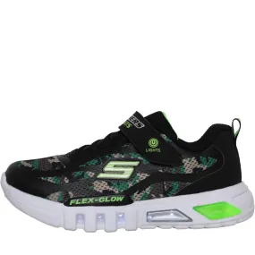 SKECHERS Junior Boys S Lights Flex Glow Rondler Trainers Camo