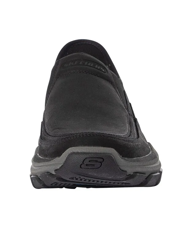 Skechers Slip-ins Leather Trainers - Black