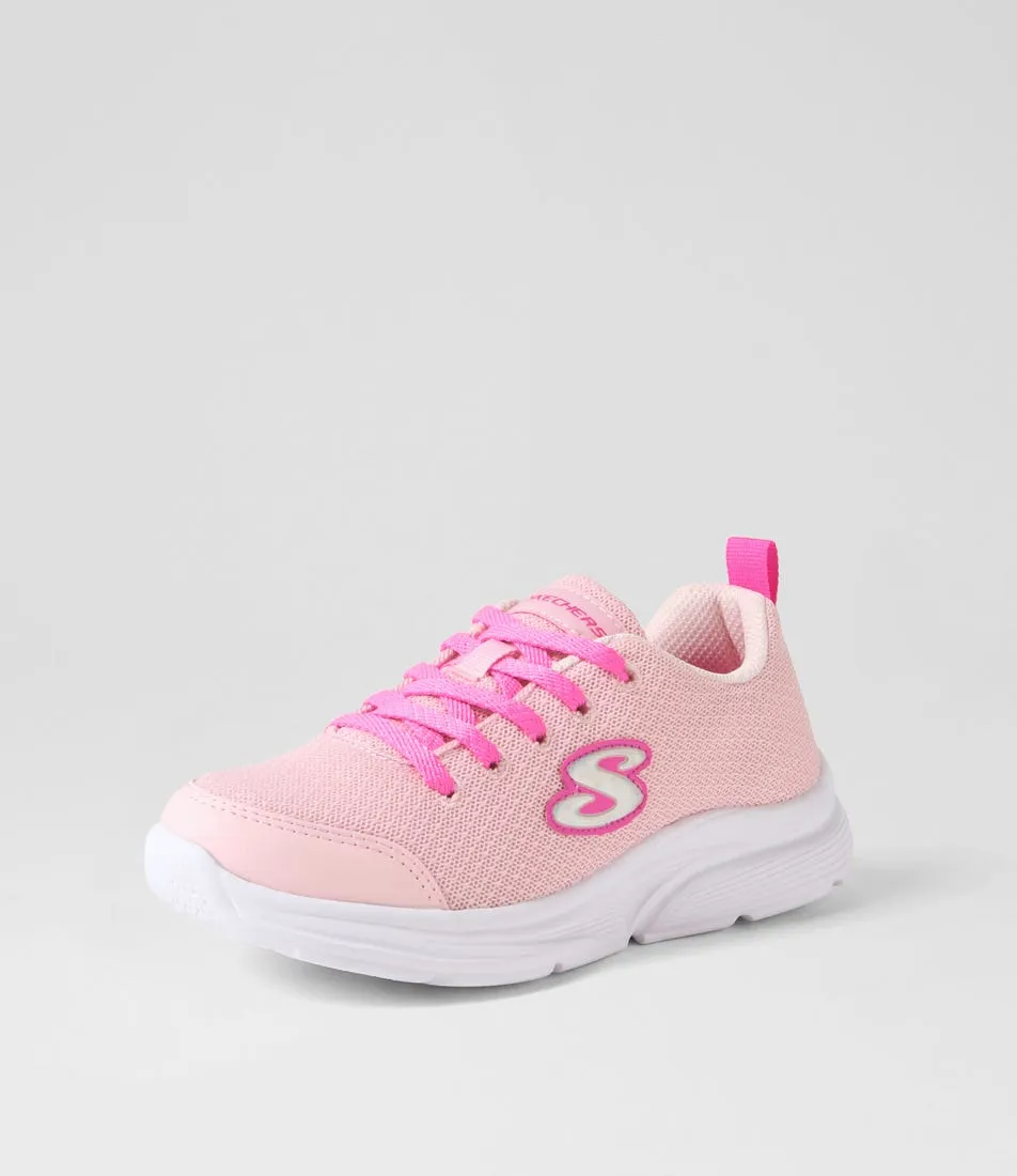 SKECHERS Wavy Jnr Light Pink Fabric Sneakers