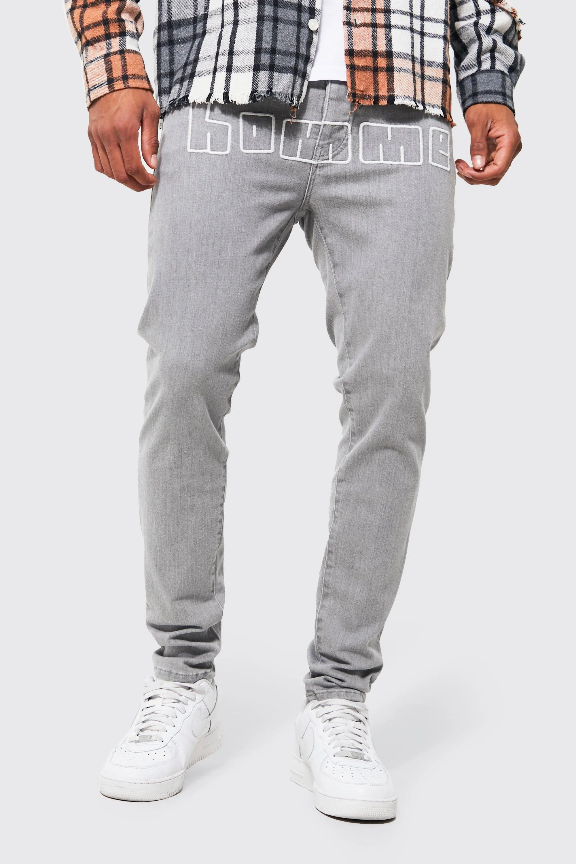 Skinny Homme Print Jeans