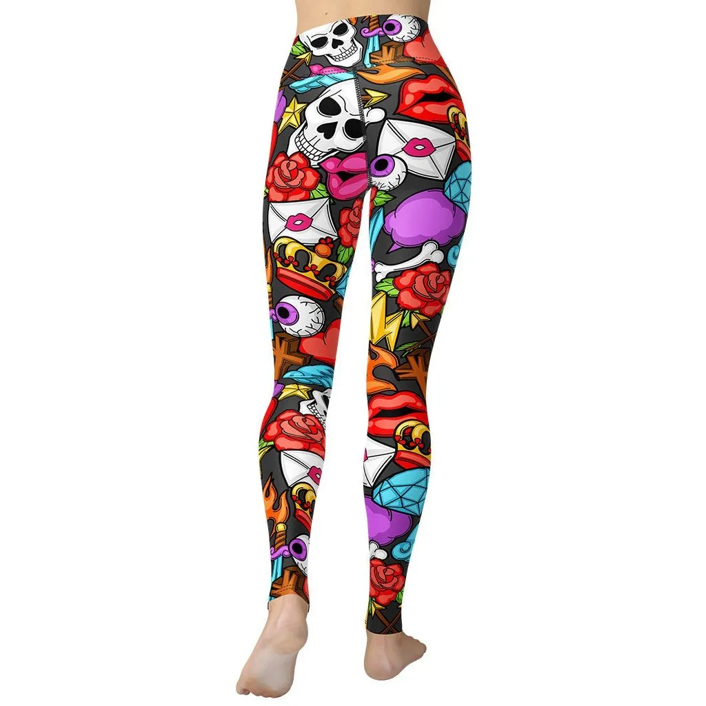 Skulls Yoga Leggings