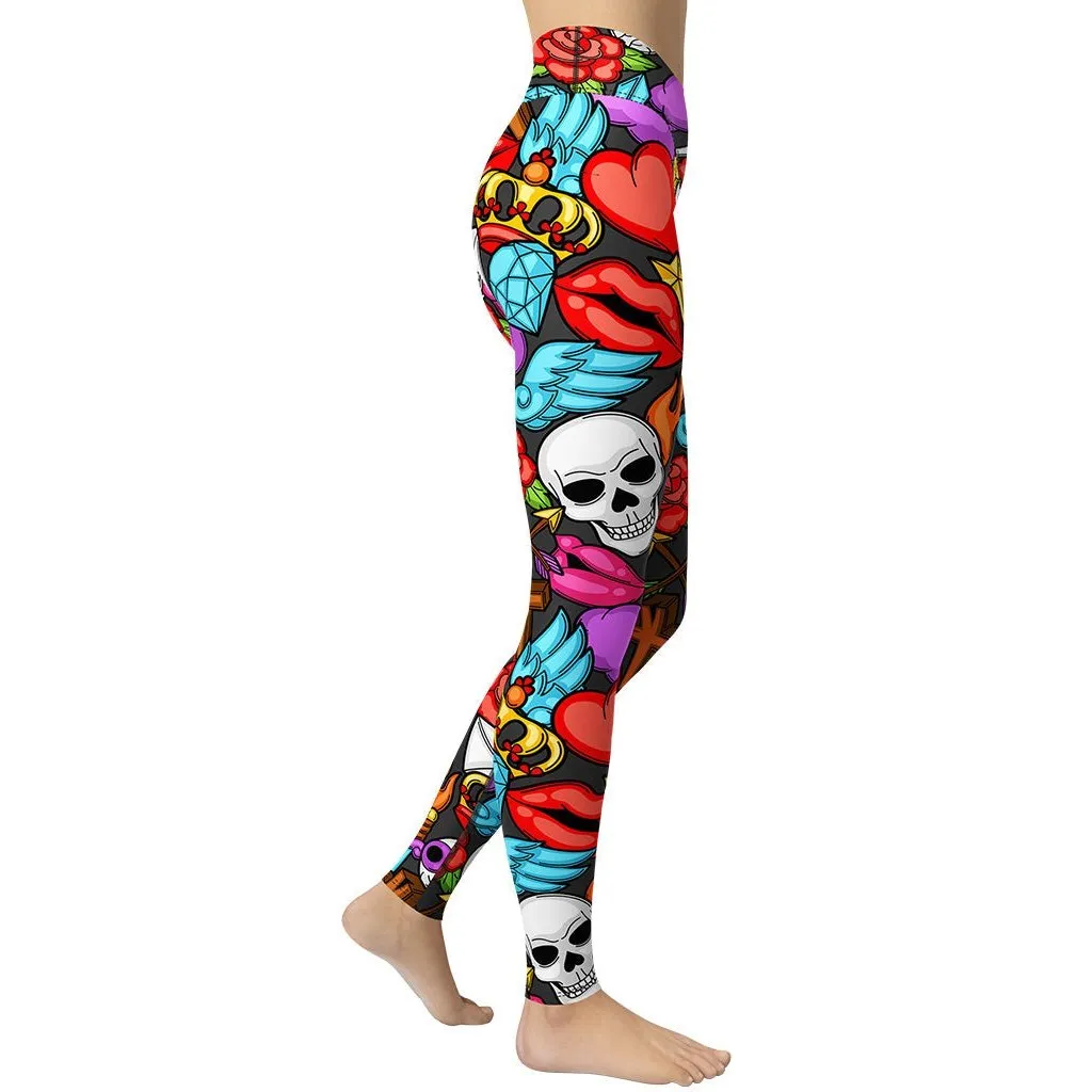 Skulls Yoga Leggings