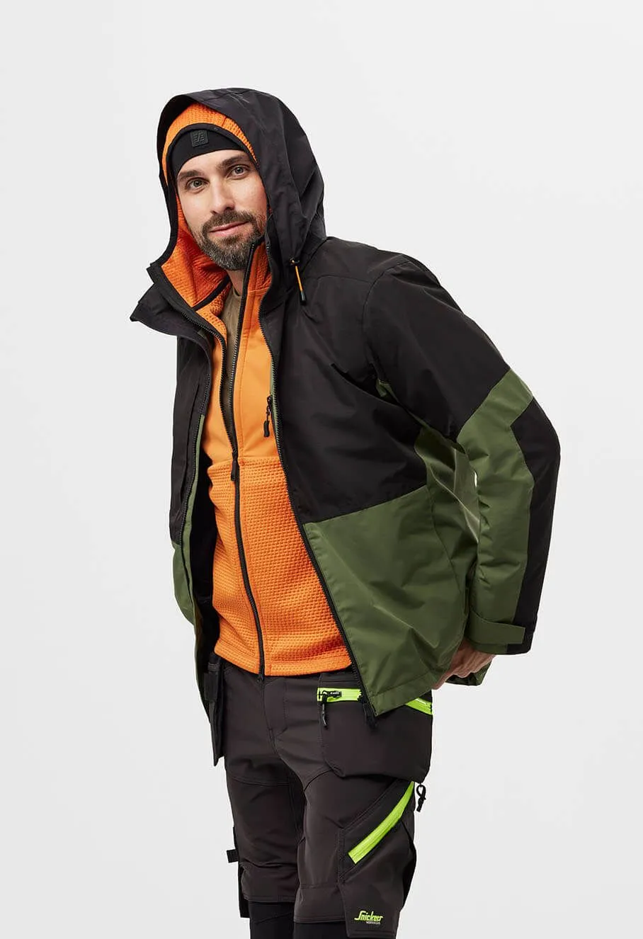 Snickers Midlayer Hoodie with Zipper 8405 - Orange