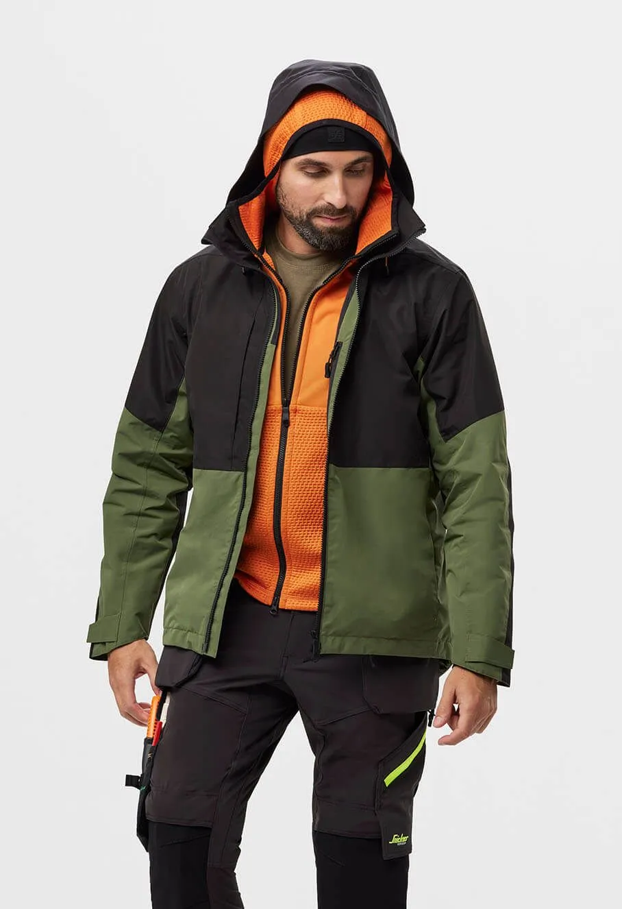 Snickers Midlayer Hoodie with Zipper 8405 - Orange