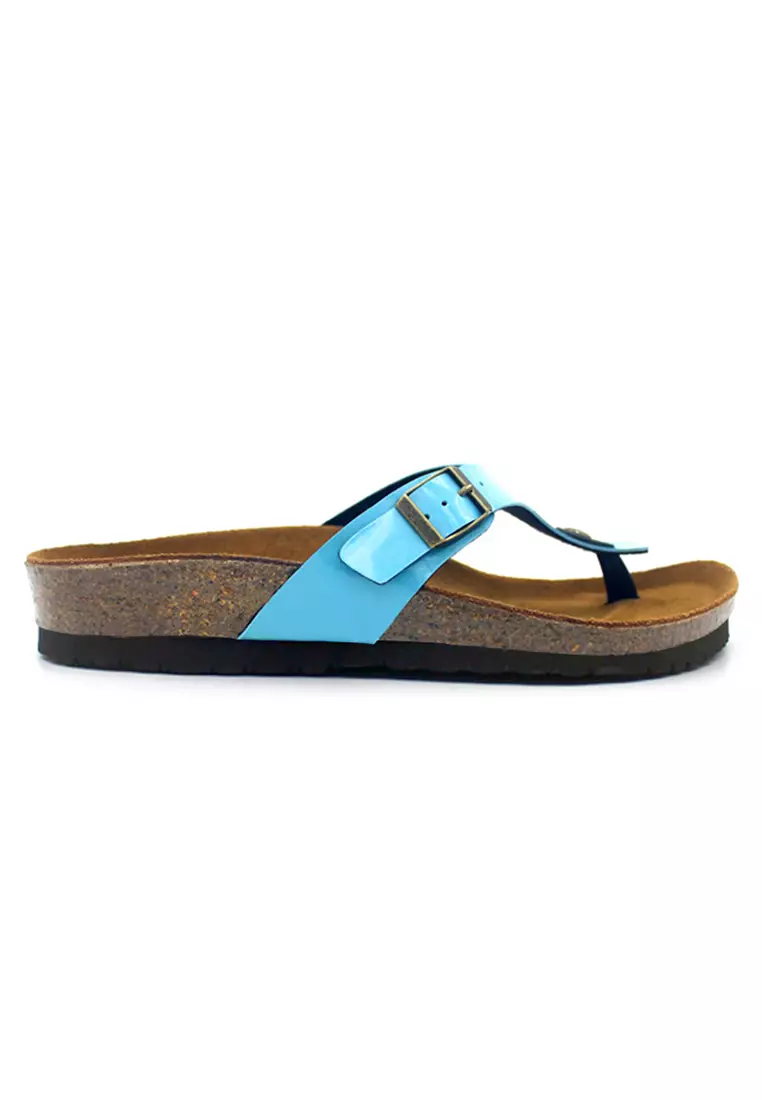 SoleSimple Prague - Glossy Blue Sandals & Flip Flops