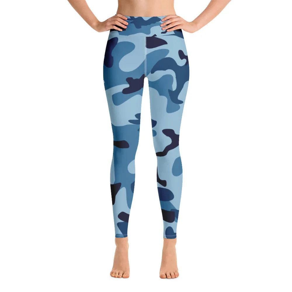 South Central Girl Blue Army Fatigue Yoga Leggings