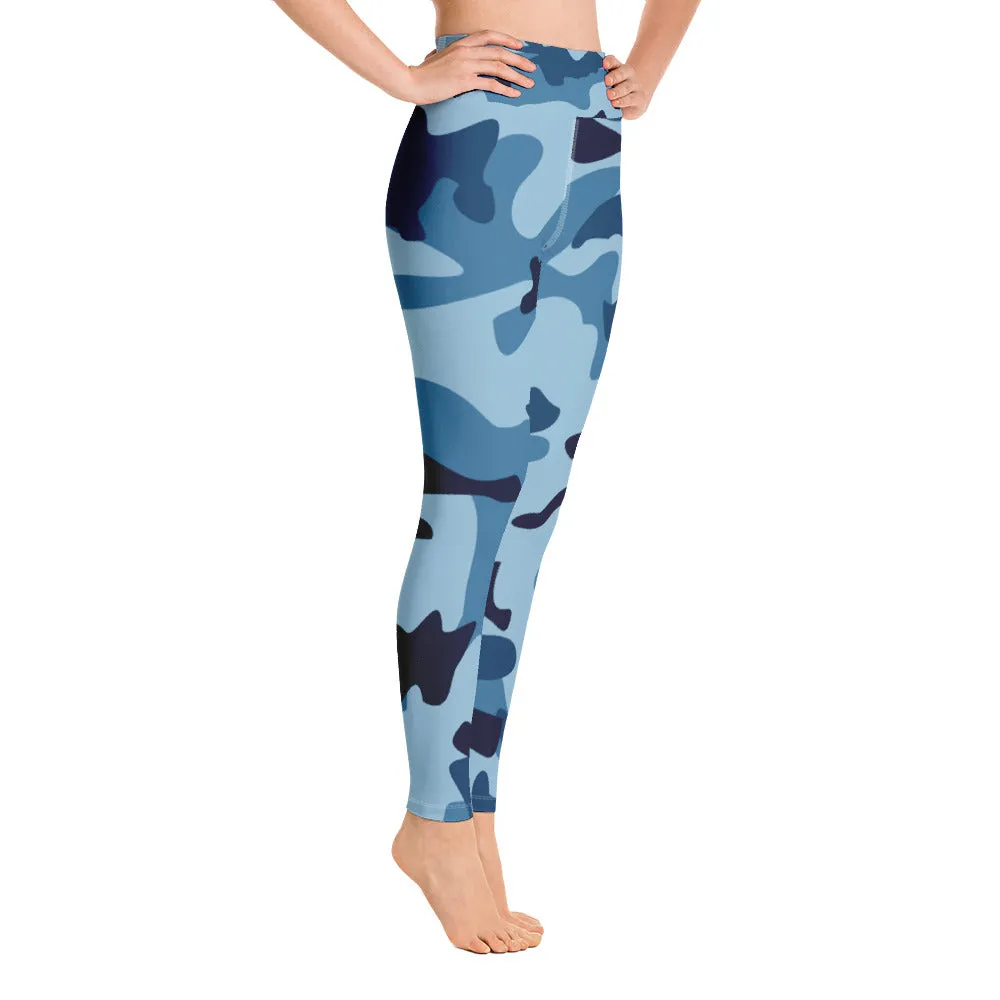 South Central Girl Blue Army Fatigue Yoga Leggings