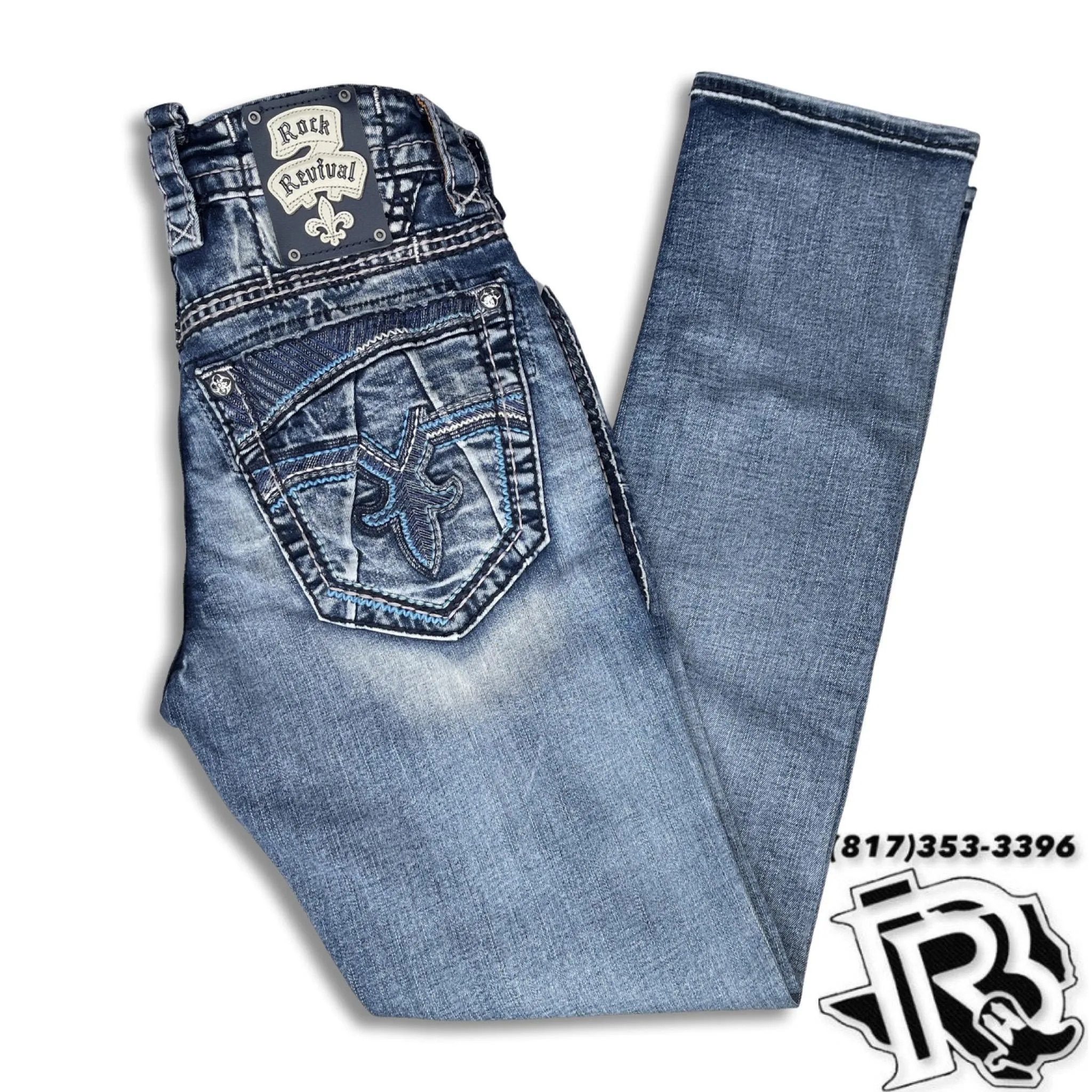 STRAIGHT | ROCK REVIVAL LIGHT BLUE JEANS RP3733A202R WHITE LABEL