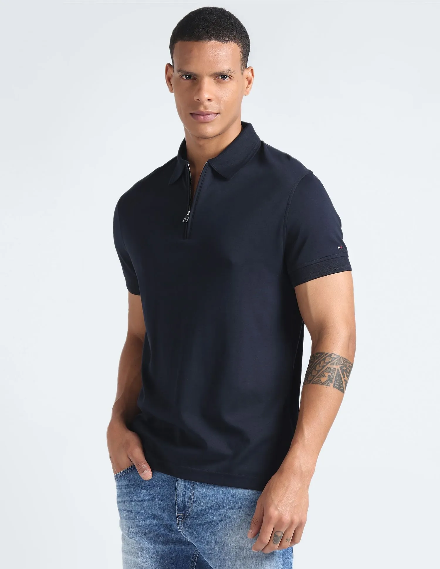 Tommy Hilfiger Interlock Zip Slim Polo