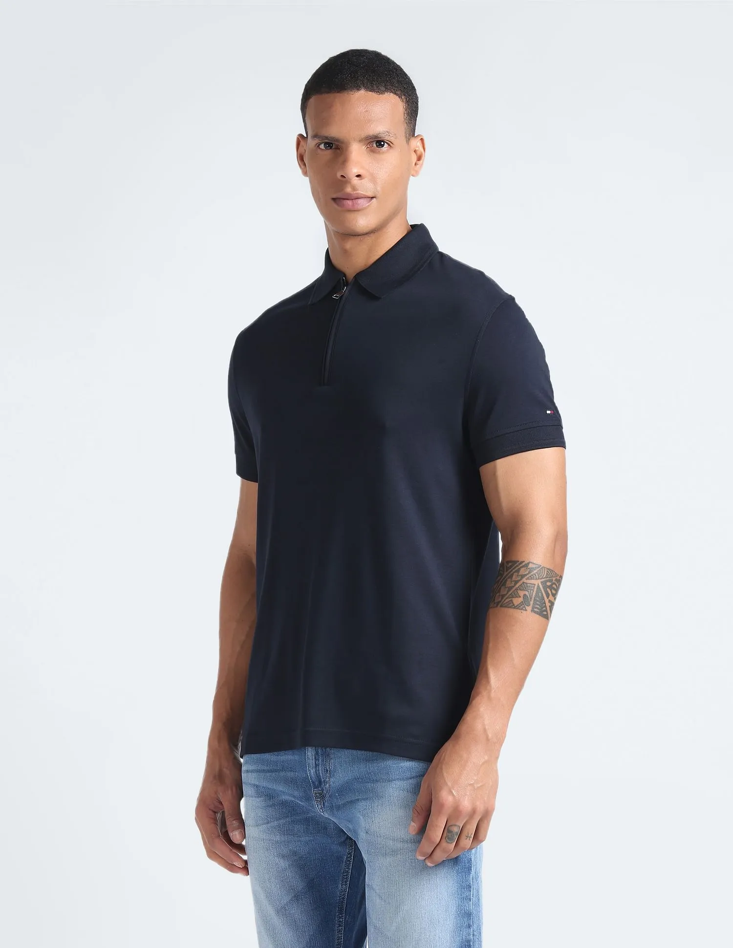 Tommy Hilfiger Interlock Zip Slim Polo