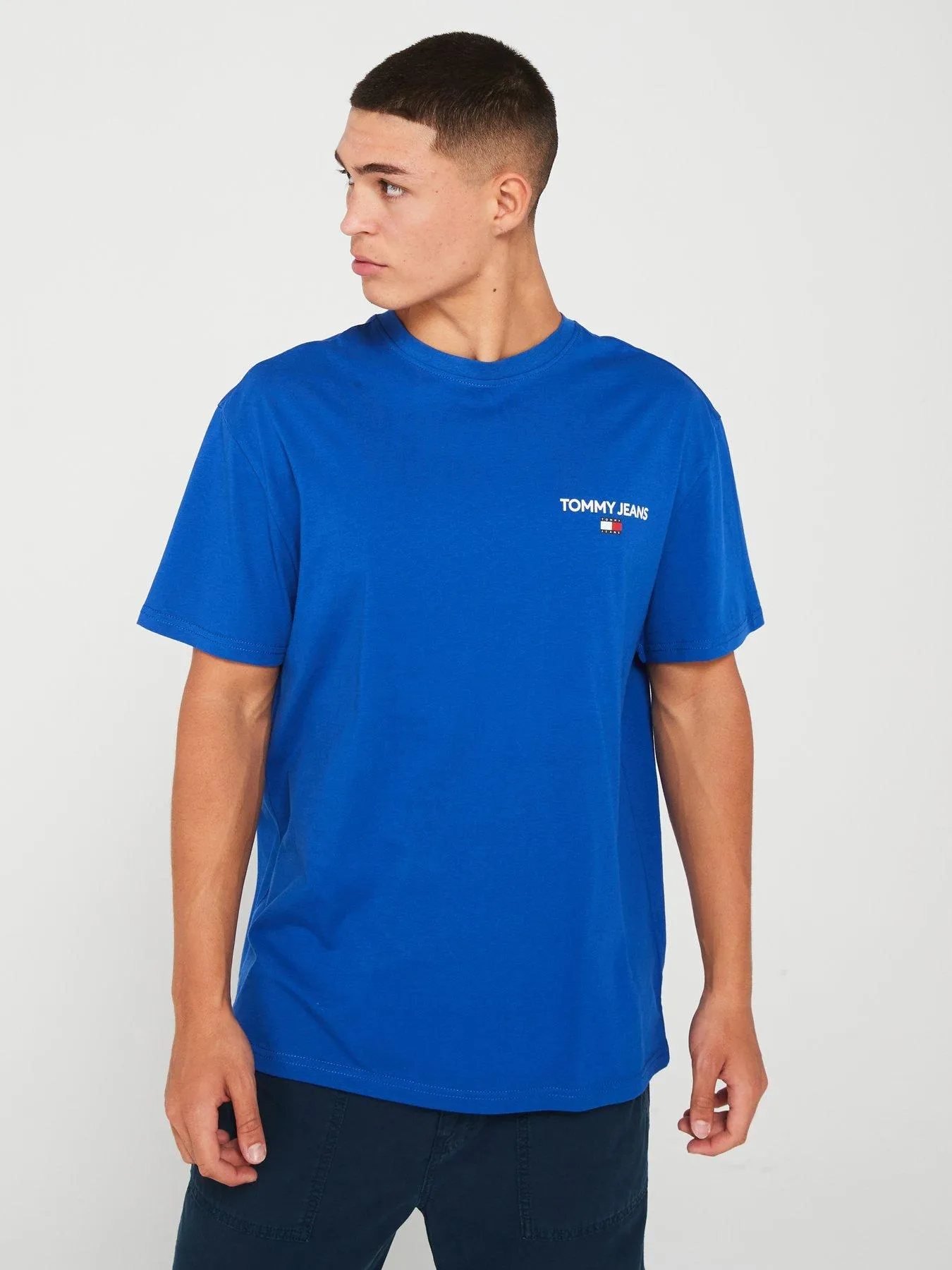 Tommy Jeans Regular Fit Linear Back Print T-shirt - Bright Blue