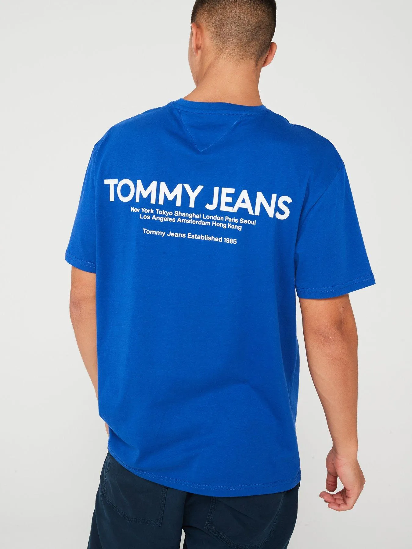 Tommy Jeans Regular Fit Linear Back Print T-shirt - Bright Blue