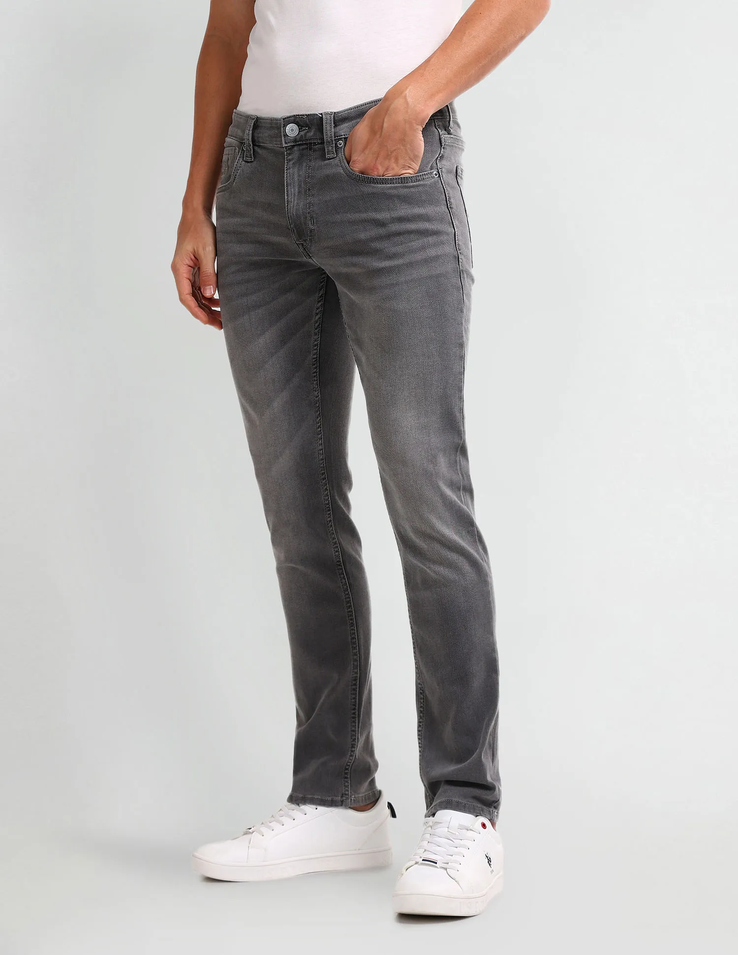 U.S. Polo Assn. Denim Co. Brandon Slim Tapered Grey Jeans