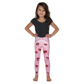 Valentine Lips Denim Print Kid's Leggings