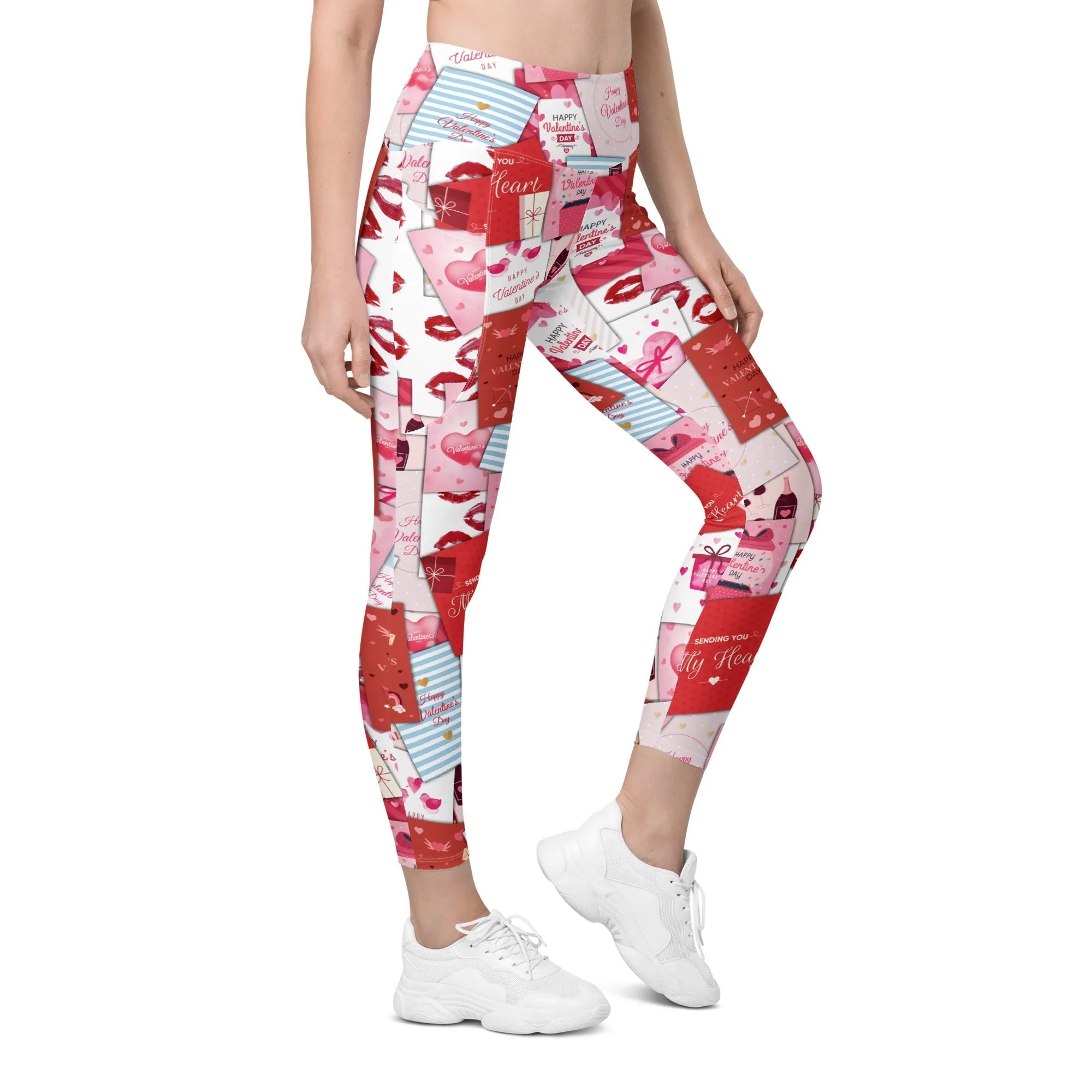 Valentine's Day Cards Leggings With Pockets