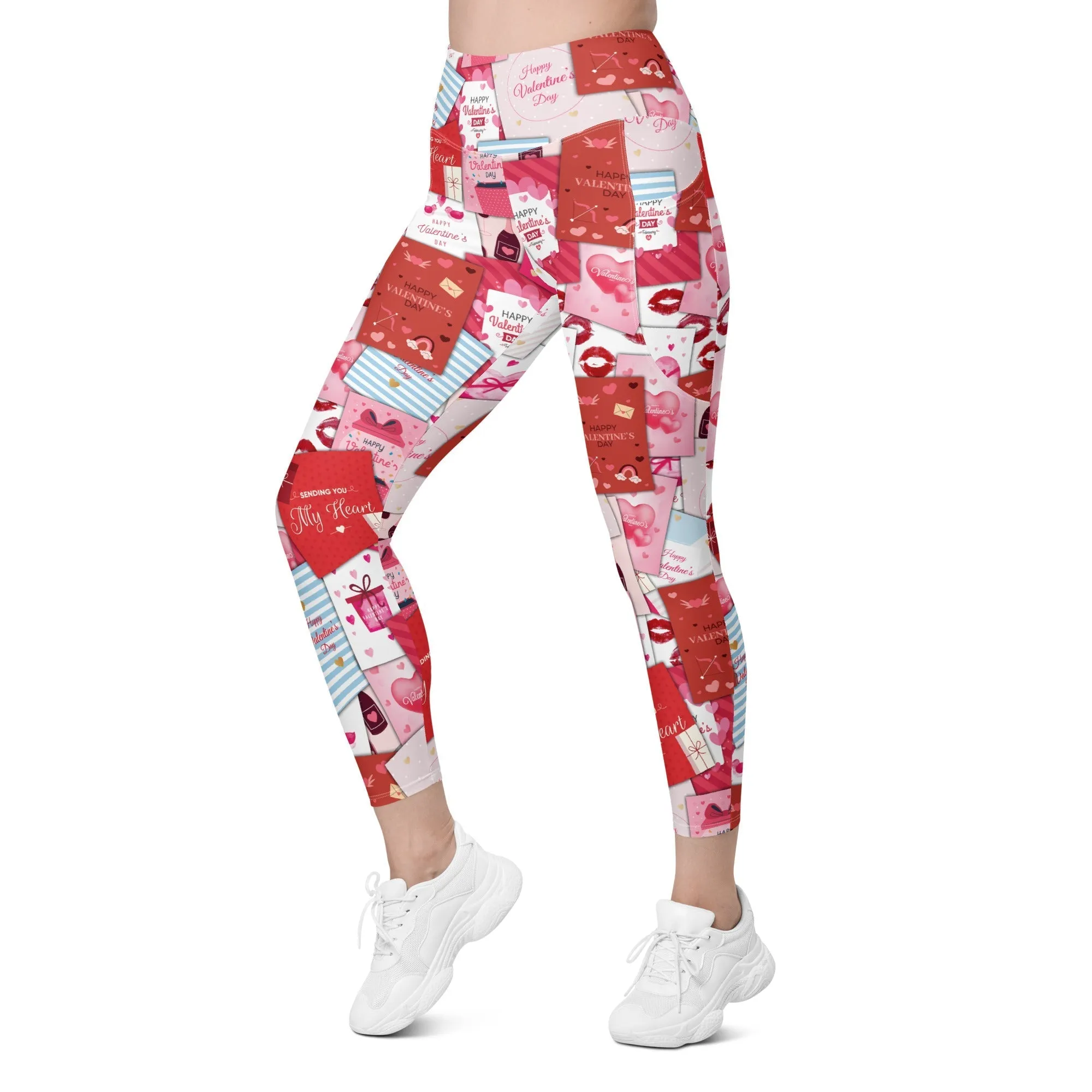 Valentine's Day Cards Leggings With Pockets