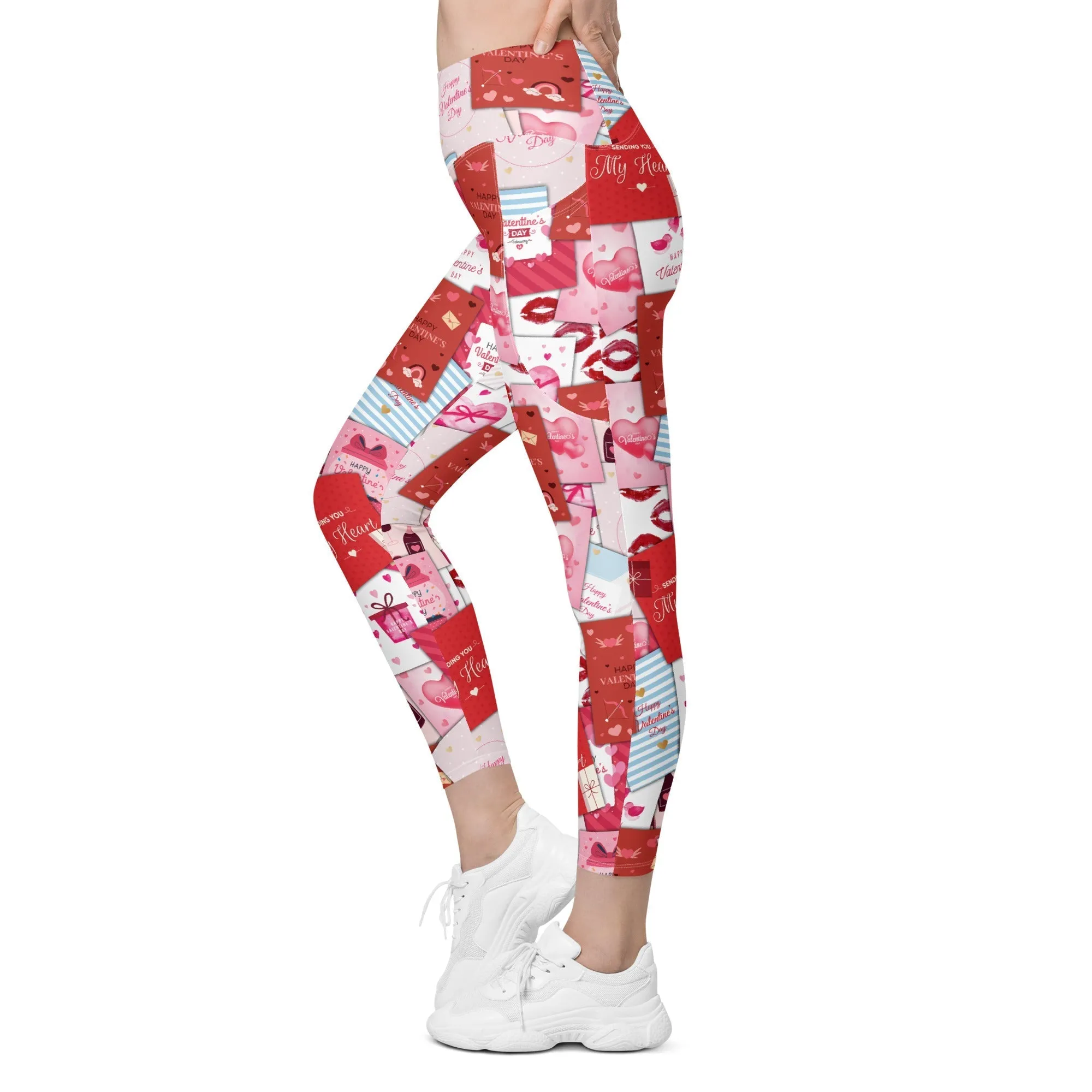 Valentine's Day Cards Leggings With Pockets