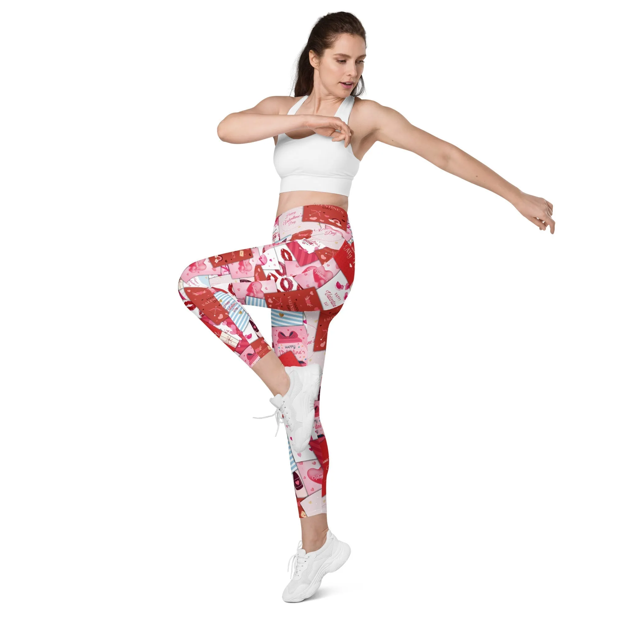 Valentine's Day Cards Leggings With Pockets