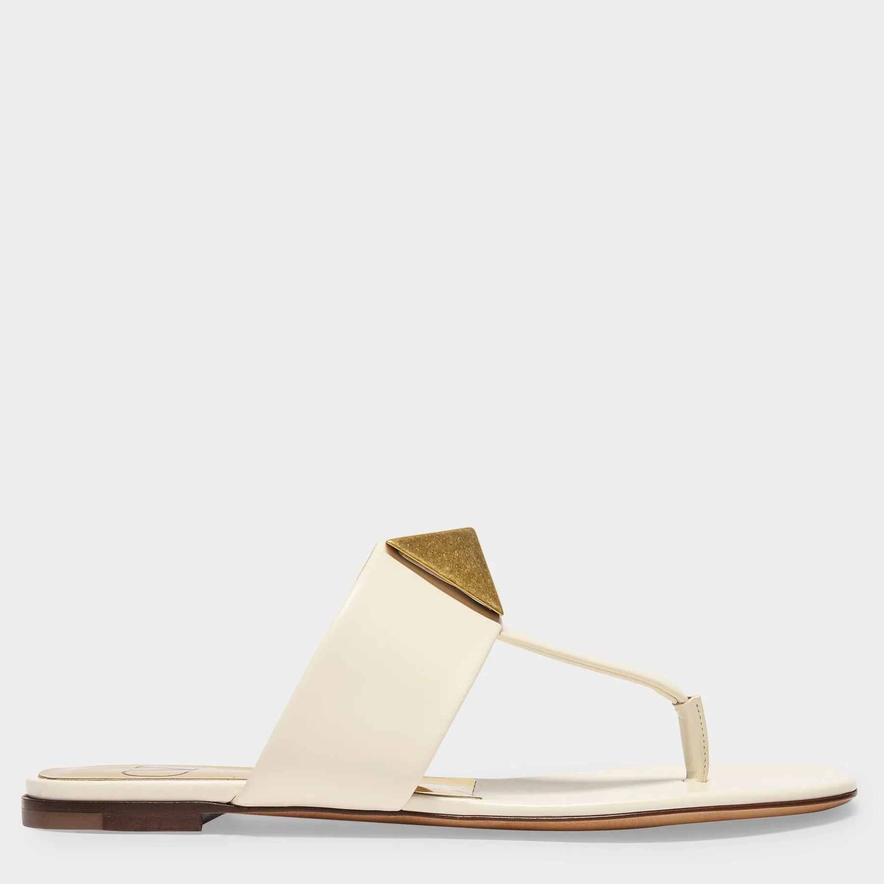 Valentino Garavani  One Stud Sandals in White Leather