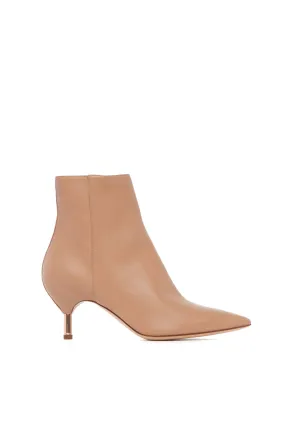 Valeria Heeled Boot in Dark Camel Leather