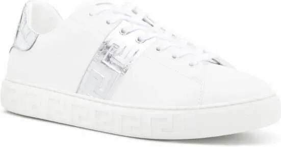 Versace Greca-detail leather sneakers White