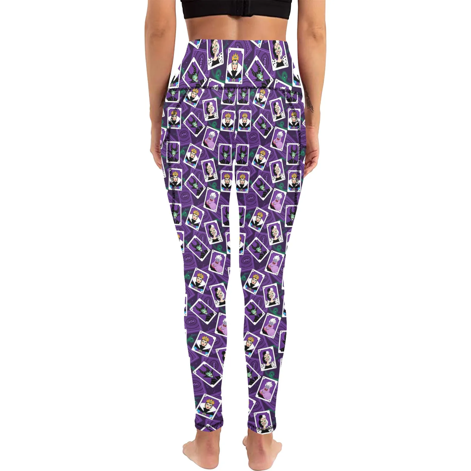 Villains Cards Women's Athletic Leggings With Pockets