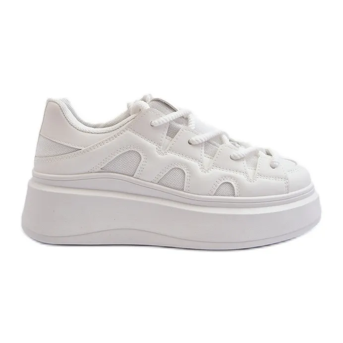 Women's Sneakers With Thick Lacing White Vinali