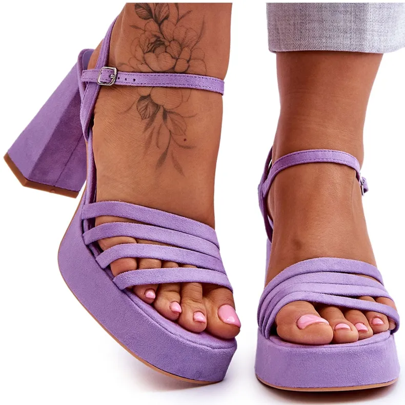 Women's Suede Platform Sandals Purple Verda violet