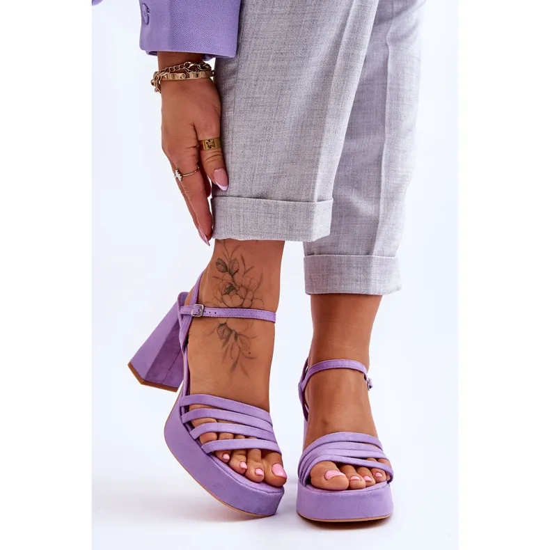 Women's Suede Platform Sandals Purple Verda violet