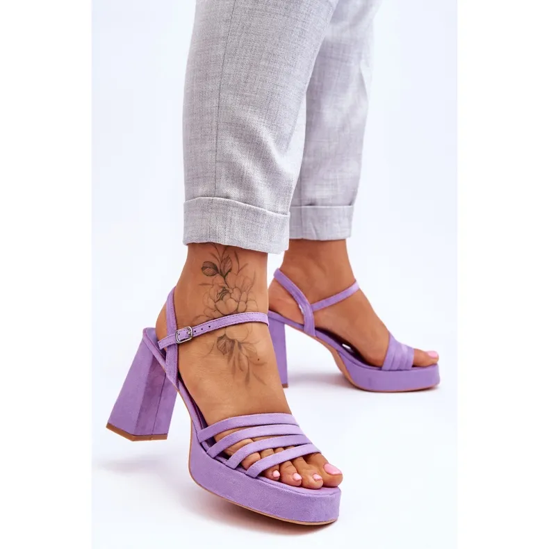 Women's Suede Platform Sandals Purple Verda violet