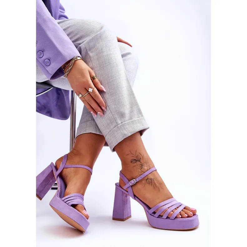 Women's Suede Platform Sandals Purple Verda violet