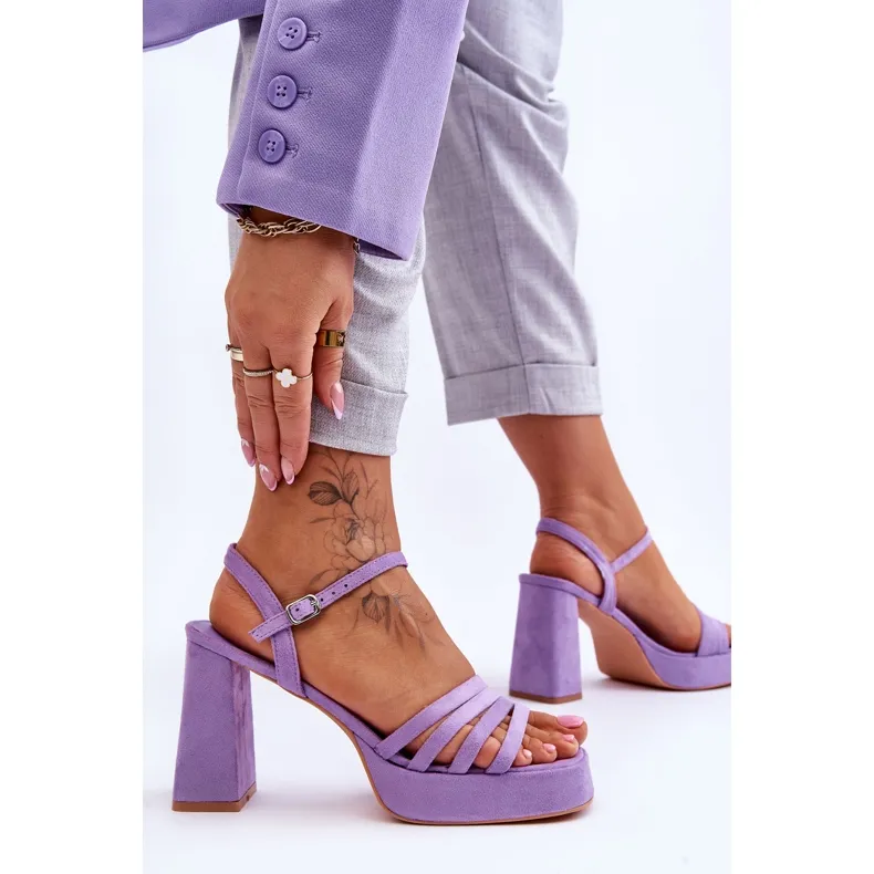 Women's Suede Platform Sandals Purple Verda violet