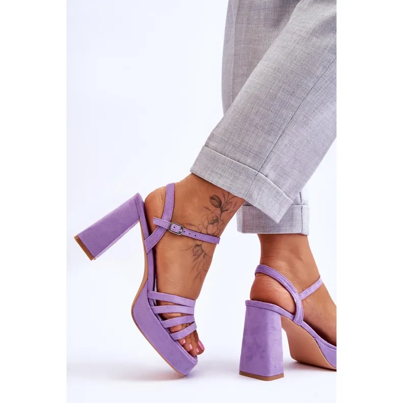 Women's Suede Platform Sandals Purple Verda violet