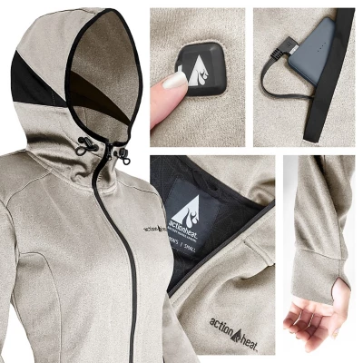 Women's ActionHeat Battery Heated Slim Fit Hoodie Full Zip