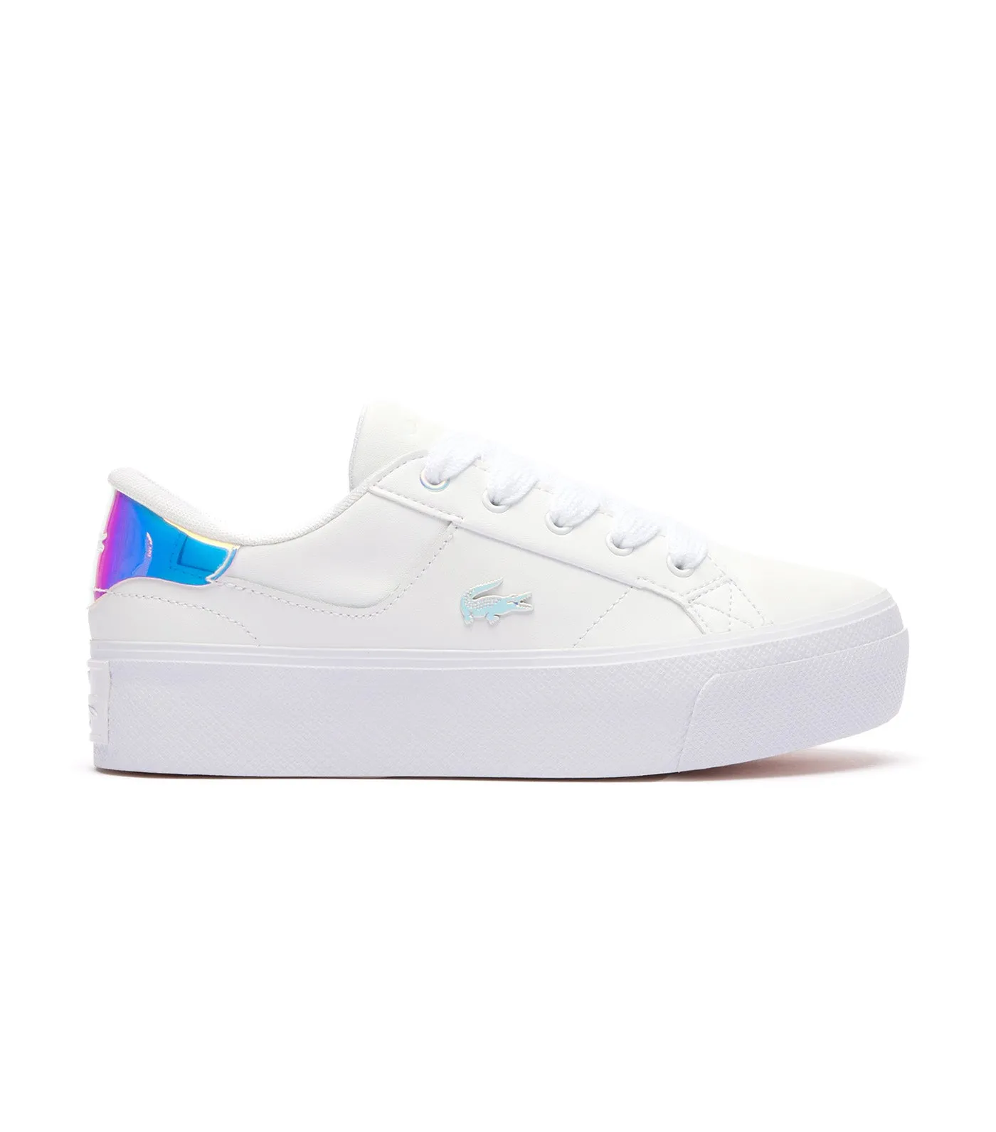 Women's Ziane Platform Leather Trainers White/Light Pink