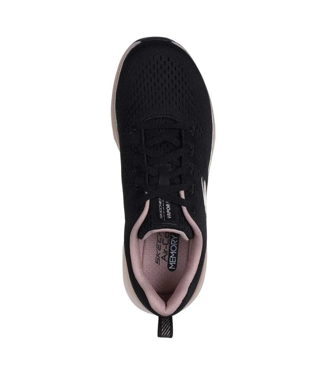 Womens/ladies midnight glimmer vapor foam trainers black/rose gold Skechers