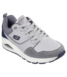 Womens/ladies uno retro one leather trainers grey Skechers