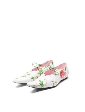 Yuhan Wang Rose Prints Scalloped Edge Flats