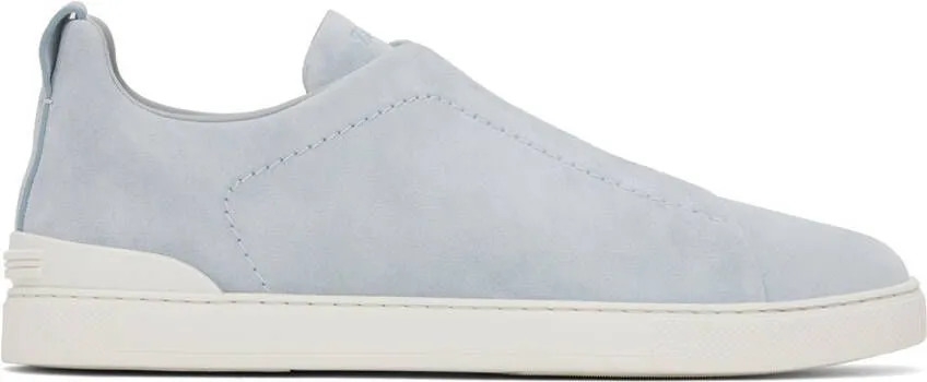 ZEGNA Blue Triple Stitch Sneakers