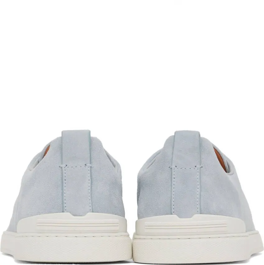 ZEGNA Blue Triple Stitch Sneakers