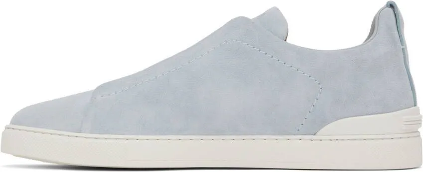 ZEGNA Blue Triple Stitch Sneakers